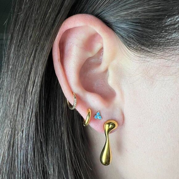 New! “Farrah” Asymmetrical Abstract Drop Earrings - Picture 3 of 4